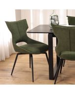 כסא פינת אוכל בד בגוון ירוק דגם אירס