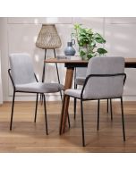 כסא פינת אוכל בד בגוון אפור בהיר דגם מרצי