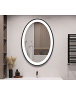 מראה סומטרה אובלי בגוון שחור LED