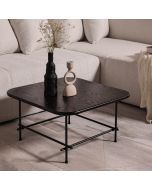 שולחן סלון 60*60 ס"מ פורניר אלון בגוון שחור דגם אנדי