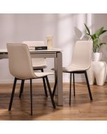 כסא פינת אוכל דמוי עור בגוון בז' דגם קולין