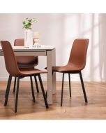 כסא פינת אוכל דמוי עור בגוון חום דגם קולין
