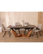 שולחן אוכל נפתח קרמיקה בגוון ברונזה/טבעי 200 ס"מ דגם גראמי