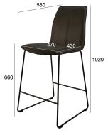 כסא בר בד בגוון אפור כהה דגם מייסון