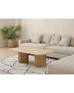 שולחן סלון 120 ס"מ פורניר אלון בגוון טבעי דגם ספרינג