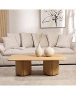 שולחן סלון 120 ס"מ פורניר אלון בגוון טבעי דגם ספרינג