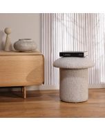 הדום בד עגול קוטר 43 ס"מ גוון חום בהיר דגם מאשי