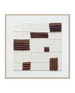 ציור 100*100 ס"מ גוון לבן חום דגם שייפ 1