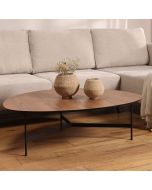 שולחן סלון אובלי 90*110 פורניר אגוז דגם מימי