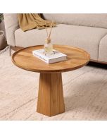 שולחן סלון עגול 60 ס"מ עץ אלון טבעי דגם צ'פמן