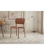 כסא אוכל דמוי עור חום דגם סאליבן