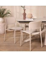 כסא אוכל דמוי עור בז' דגם סאליבן