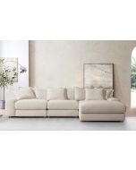 ספה פינתית 336 ס"מ ימין בד בגוון בז' דגם פאלטון