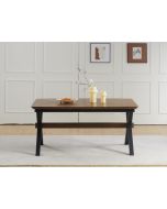 שולחן אוכל נפתח 160 ס"מ רגל איקס מתכת פורניר פישבון אגוז דגם מליבו