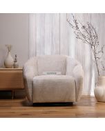 כורסא מסתובבת בד בגוון שמפניה דגם סיאטל