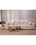 ספה תלת מושבית 280 ס"מ בד בגוון בז' דגם פיקולו