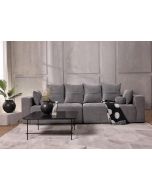 ספת רביצה תלת מושבית 300 ס"מ בד בגוון אפור כחול דגם פיקולו