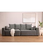 ספה תלת מושבית 300 ס"מ בד בגוון אפור כהה דגם פיקולו