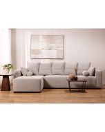 ספת רביצה פינתית שמאל 200*300 ס"מ בד אפור בהיר דגם פיקולו