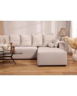 ספת רביצה פינתית ימין 200*300 ס"מ בד בז' דגם פיקולו