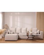 ספת רביצה פינתית שמאל 200*300 ס"מ בד בז' דגם פיקולו