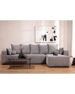 ספת רביצה פינתית ימין 200*300 ס"מ בד אפור כחול דגם פיקולו