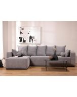 ספת רביצה פינתית שמאל 200*300 ס"מ בד אפור כחול דגם פיקולו