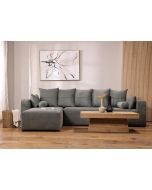 ספת רביצה פינתית שמאל 200*300 ס"מ בד אפור כהה דגם פיקולו