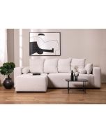 ספת רביצה פינתית  שמאל 180*260 ס"מ בד אבן דגם פיקולו