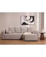 ספת רביצה פינתית ימין 180*260 ס"מ בד אפור בהיר דגם פיקולו