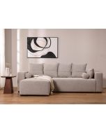 ספת רביצה פינתית שמאל 180*260 ס"מ בד אפור בהיר דגם פיקולו