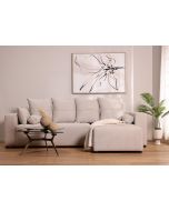 ספת רביצה פינתית ימין 180*260 ס"מ בד בז' דגם פיקולו