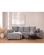 ספת רביצה פינתית שמאל 180*260 ס"מ בד אפור כחול דגם פיקולו