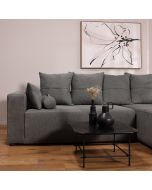 ספת רביצה פינתית ימין 180*260 ס"מ בד אפור כהה דגם פיקולו