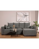 ספת רביצה פינתית ימין 180*260 ס"מ בד אפור כהה דגם פיקולו