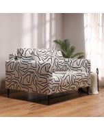 כורסא בד בגוון לבן/שחור דגם נורי