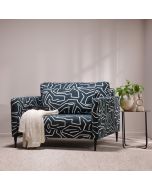 כורסא בד בגוון כחול/לבן דגם נורי