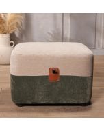 הדום בד 60*60 גוון בז' וירוק כהה דגם הנרי