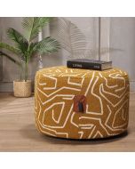 הדום בד עגול 60 ס"מ גוון חרדל דגם לילו