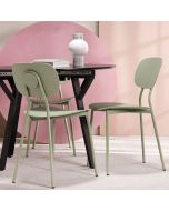 כסא פינת אוכל ירוק פלסטיק קשיח דגם DOTE