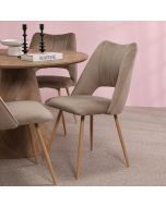 תמונות כסא פינת אוכל בז' מרופד דגם KOMI