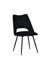 כסא פינת אוכל שחור מרופד רגל בשחור דגם KOMI