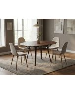 שולחן אוכל נפתח קוטר 110 ס"מ בגוון אגוז דגם +ARKA