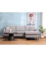 ספה פינתית תלת מושבית בד בגוון אפור 240 ס"מ דגם RANDOM