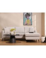 ספה פינתית תלת מושבית בד בגוון אבן 280 ס"מ דגם RANDOM