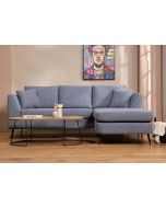 ספה פינתית תלת מושבית בד בגוון כחול 280 ס"מ דגם RANDEVU