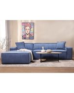 ספת פינתית 300 ס"מ שמאל בד קורדרוי כחול דגם COOL