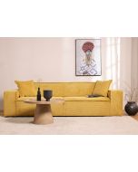 ספת תלת מושבית 280 ס"מ בד קורדרוי חרדל דגם COOL