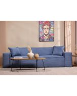 ספת תלת מושבית 280 ס"מ בד קורדרוי כחול דגם COOL