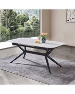 שולחן אוכל אבן קרמית באורך 1.8 מטר נפתח ל- 2.4 מטר דגם חץ בגוון סהרה